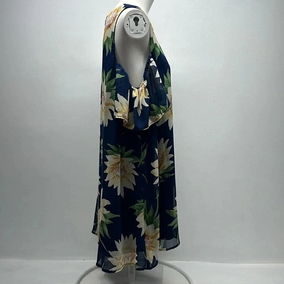 Show Me Your Mumu Birdie Dress Mini Ruffle Sunflower Floral Navy Blue M Medium - Picture 4 of 7
